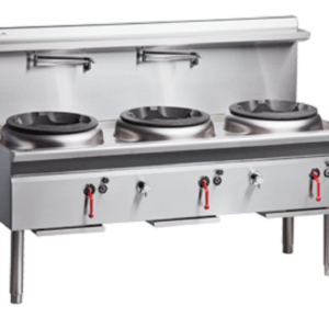 Cobra CW3H-CCC 1800mm gas wok 3 hole chimney, W 1800mm x D 800mm x H 771mm (1280mm incl. splashback)