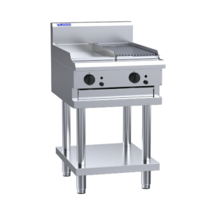 300mm Griddle 300mm Chargrill Combination with legs & shelf