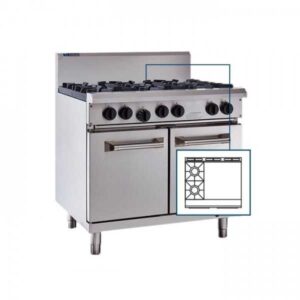 2 Burner 600mm Griddle & Oven with flame failure