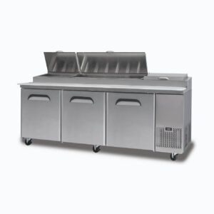 Bromic PP2370 3 Door Pizza Prep Fridge with Tube Grill (12 Pans)