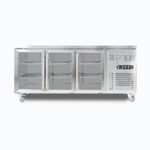 Bromic UBC1795GD-NR 3 Door Underbench Glass Door Display Fridge 417L