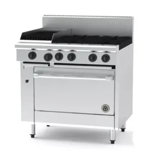 Goldstein PF12Q428EFF-X 800 Series 28" Fan Forced Electric Oven with BBQ - 4 Burners